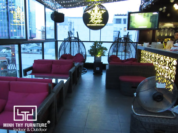 King Karaoke(King Rooftop Coffee) chọn Minh Thy Furniture là nhà cung cấp sofa mây nhựa