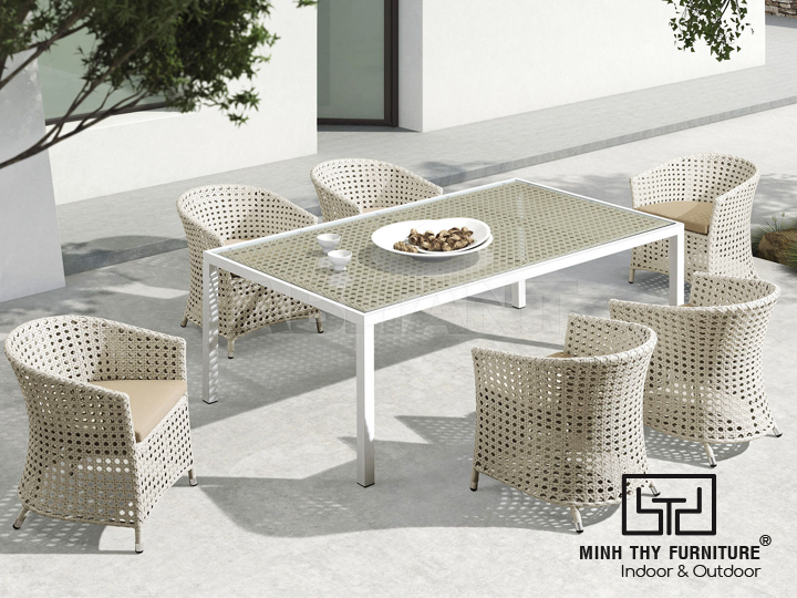 BÀN GHẾ NHỰA GIẢ MÂY MT2A157 BÀN GHẾ NHỰA GIẢ MÂY MT2A157