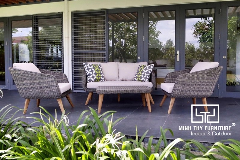 Sofa nhựa giả mây cao cấp Sofa nhựa giả mây cao cấp