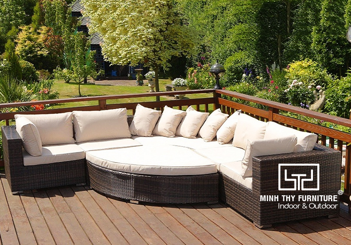 Sofa nhựa giả mây ngoài trời Sofa nhựa giả mây ngoài trời