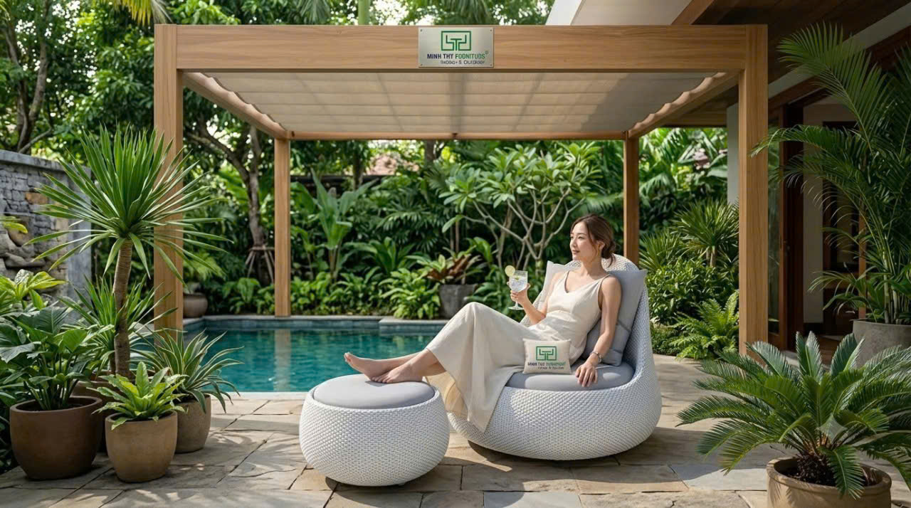 ghế mây nhựa sân vườn cao cấp
